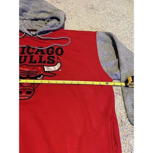 Vintage Rare Starter‎ Chicago Bulls Pullover Hoodie Red Gray Embroidered Medium - Picture 3 of 7